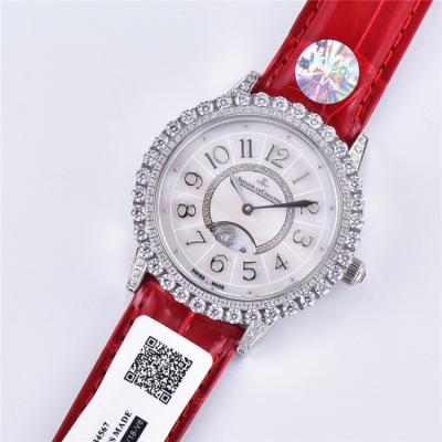 Replica Rendez-Vous Swiss Quartz Movement Womens Watch MOP Dial Diamonds Case Leather Strap B E175