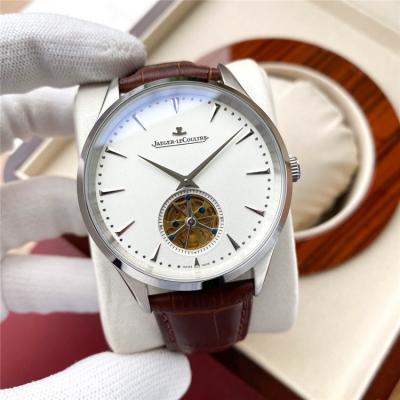 Replica Master A21j Automatic Movement Mens Watch White Tourbillon Dial Leather Strap A E188