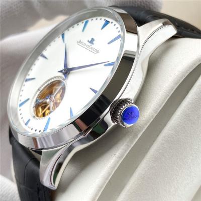 Replica Master A21j Automatic Movement Mens Watch White Tourbillon Dial Leather Strap A E188