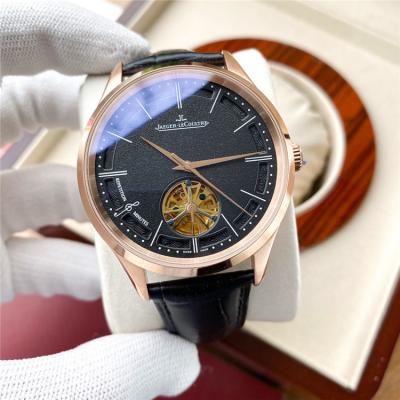 Replica Master A21j Automatic Movement Mens Watch Black Tourbillon Dial Leather Strap B E188