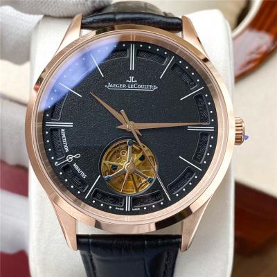 Replica Master A21j Automatic Movement Mens Watch Black Tourbillon Dial Leather Strap B E188