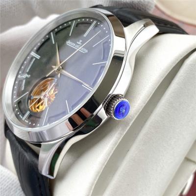 Replica Master A21j Automatic Movement Mens Watch Black Tourbillon Dial Leather Strap B E188