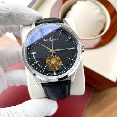 Replica Master A21j Automatic Movement Mens Watch Black Tourbillon Dial Leather Strap B E188