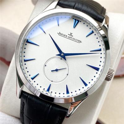 Replica Master Ultra Thin A2813 Automatic Movement Mens Watch White Dial Leather Strap E189