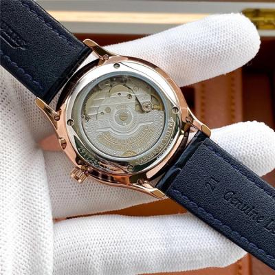 Replica Geophysic A21j Automatic Movement Mens Watch Silver Dial Leather Strap E190