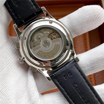 Replica A21j Automatic Movement Mens Watch Black Dial Leather Strap E191