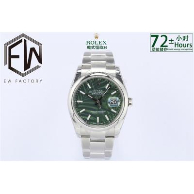 EWF Datejust 36 126200 A3235 Automatic Mens Watch Green Palm Dial 904L SS Oyster Bracelet Best Edition