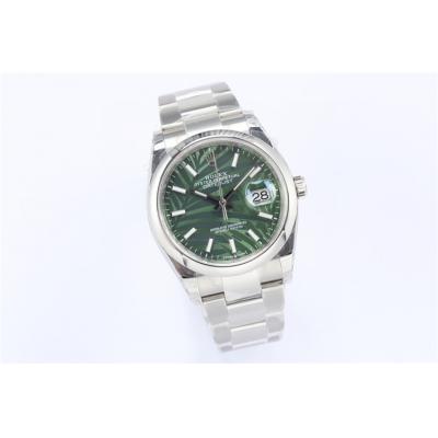 EWF Datejust 36 126200 A3235 Automatic Mens Watch Green Palm Dial 904L SS Oyster Bracelet Best Edition