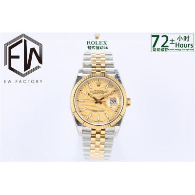 EWF Datejust 36 126200 A3235 Automatic Mens Watch Two Tone YG Champagne Palm Dial 904L SS Oyster Bracelet Best Edition