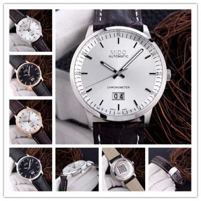 Replica Commander Japan Quartz Movement Mens Watch Silver Dial Leather Strap B E01