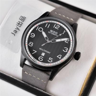 Replica Multifort A21j Automatic Movement Mens Watch Black Dial Leather Strap E02