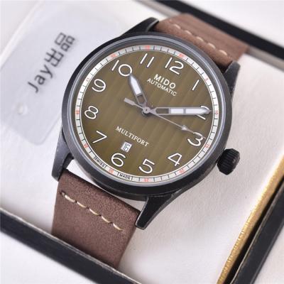 Replica Multifort A21j Automatic Movement Mens Watch Black Dial Leather Strap E02