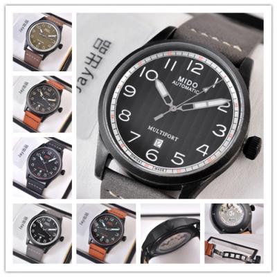 Replica Multifort A21j Automatic Movement Mens Watch Black Dial Leather Strap E02