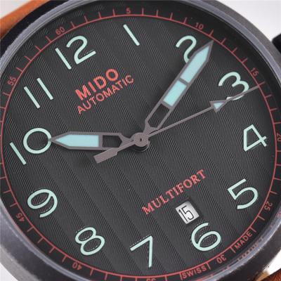 Replica Multifort A21j Automatic Movement Mens Watch Black Dial Leather Strap E02