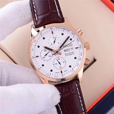 Replica Multifort A21j Automatic Movement Mens Watch White Dial Leather Strap B F03