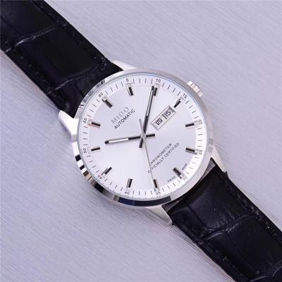 Replica Commander A21j Automatic Movement Mens Watch White Dial Leather Strap B F04