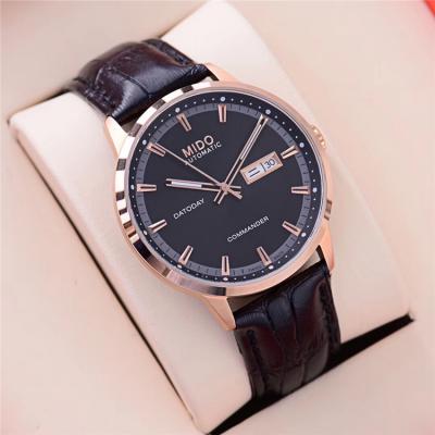 Replica Commander A21j Automatic Movement Mens Watch White Dial Leather Strap B F04