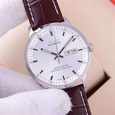 Replica Commander A21j Automatic Movement Mens Watch White Dial Leather Strap B F04