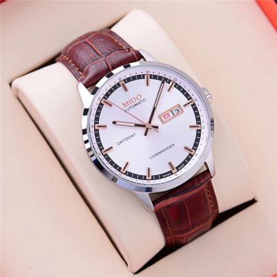 Replica Commander A21j Automatic Movement Mens Watch White Dial Leather Strap B F04