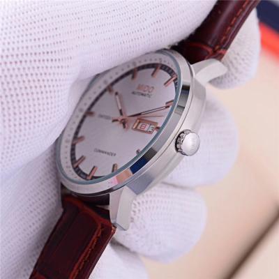 Replica Commander A21j Automatic Movement Mens Watch White Dial Leather Strap B F04