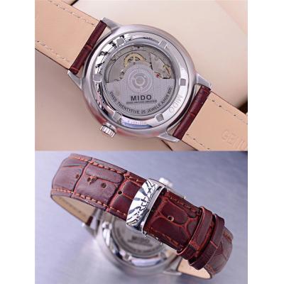 Replica Commander A21j Automatic Movement Mens Watch White Dial Leather Strap B F04