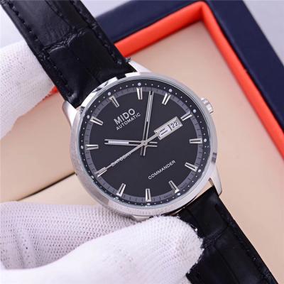 Replica Commander A21j Automatic Movement Mens Watch White Dial Leather Strap B F04