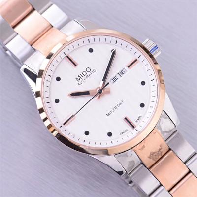 Replica Multifort A21j Automatic Movement Mens Watch White Dial Two Tone Rose Gold A F06