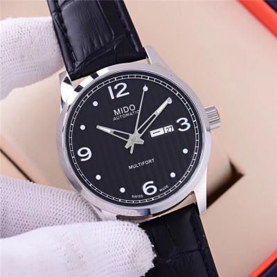 Replica Multifort A21j Automatic Movement Mens Watch Black Dial Leather Strap B F06