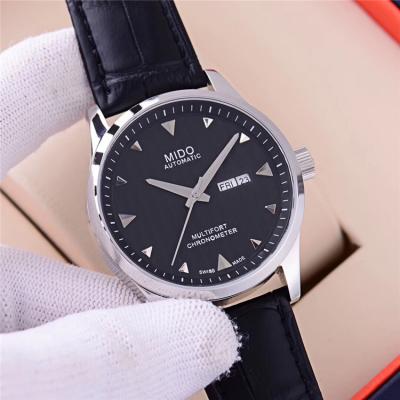 Replica Multifort A21j Automatic Movement Mens Watch Black Dial Leather Strap B F06