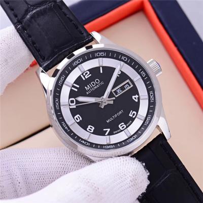 Replica Multifort A21j Automatic Movement Mens Watch Black Dial Leather Strap B F06