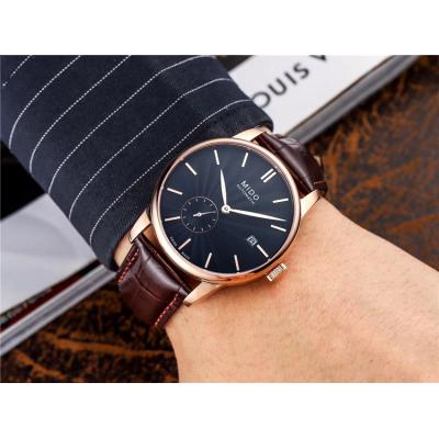 Replica Belluna A21j Automatic Movement Mens Watch Black Dial Leather Strap A F08