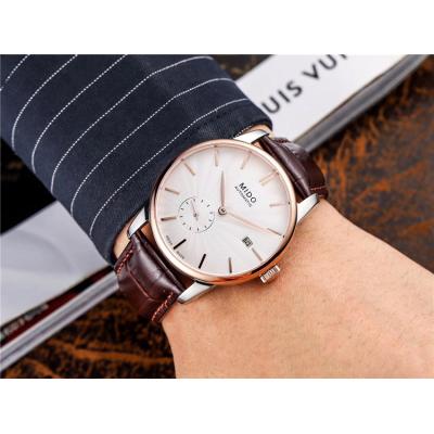 Replica Belluna A21j Automatic Movement Mens Watch Black Dial Leather Strap A F08