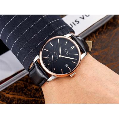 Replica Belluna A21j Automatic Movement Mens Watch Black Dial Leather Strap A F08