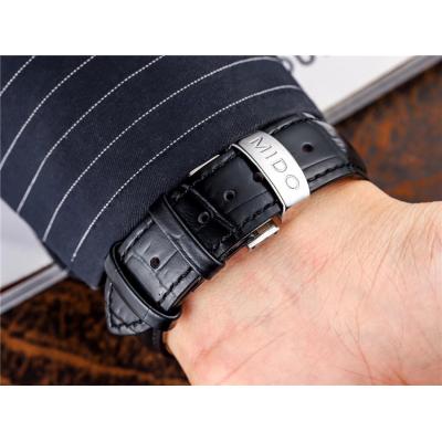 Replica Belluna A21j Automatic Movement Mens Watch Black Dial Leather Strap A F08