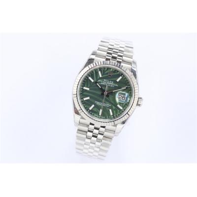 EWF Datejust 36 126200 A3235 Automatic Mens Watch Green Palm Dial 904L SS Oyster Bracelet Best Edition