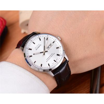 Replica Commander A21j Automatic Movement Mens Watch White Dial Leather Strap B F10