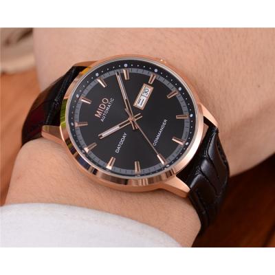 Replica Commander A21j Automatic Movement Mens Watch White Dial Leather Strap B F10