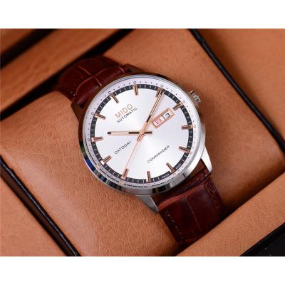 Replica Commander A21j Automatic Movement Mens Watch White Dial Leather Strap B F10