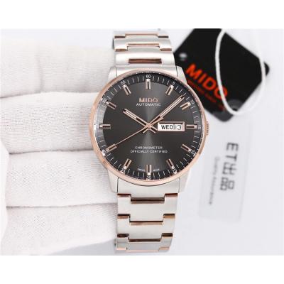 Replica Commander A2836 Automatic Movement Mens Watch White Dial Two Tone Rose Gold A F12