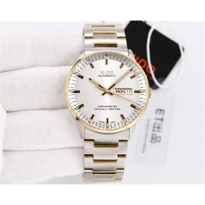 Replica Commander A2836 Automatic Movement Mens Watch White Dial Two Tone Rose Gold A F12