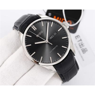 Replica Belluna A2836 Automatic Movement Mens Watch Black Dial Leather Strap B F13