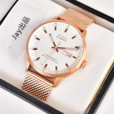 Replica Commander A21j Automatic Movement Mens Watch White Dial Rose Gold B G02