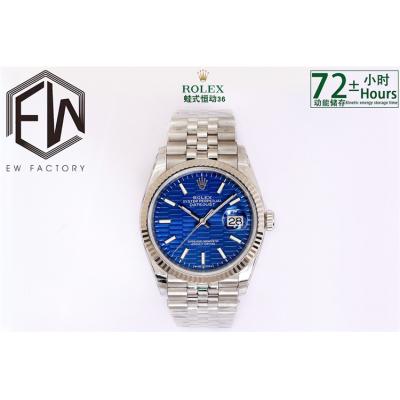 EWF Datejust 36 126200 A3235 Automatic Mens Watch Blue Fluted Motif Dial 904L SS Jubilee Bracelet Best Edition