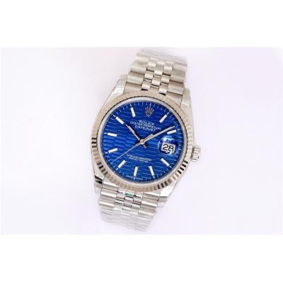 EWF Datejust 36 126200 A3235 Automatic Mens Watch Blue Fluted Motif Dial 904L SS Jubilee Bracelet Best Edition