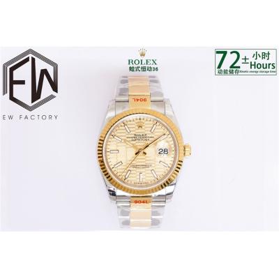 EWF Datejust 36 126200 A3235 Automatic Mens Watch Champagne Fluted Motif Dial 904L SS Oyster Bracelet Best Edition