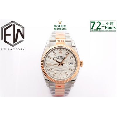 EWF Datejust 36 126200 A3235 Automatic Mens Watch Champagne Fluted Motif Dial 904L SS Oyster Bracelet Best Edition