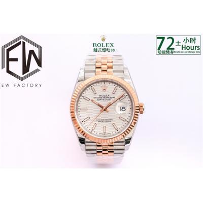 EWF Datejust 36 126200 A3235 Automatic Mens Watch Gray Fluted Motif Dial 904L SS Oyster Bracelet Best Edition