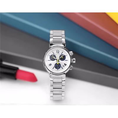 Replica Tambour Moon Swiss Quanrtz Movement Womens Watch White Dial Stainless Steel F06