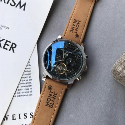 Replica Traditional A21j Automatic Movement Mens Watch Black Dial Leather Strap C01