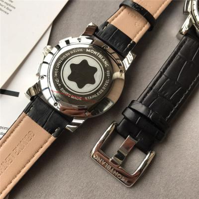 Replica 4810 Japan Quartz Chronograph Movement Mens Watch White Dial Leather Strap C02